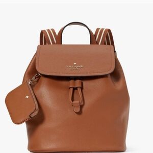 NWT Kate Spade Rosie Med Flip Backpack Warm Ginger Pebbled Leather